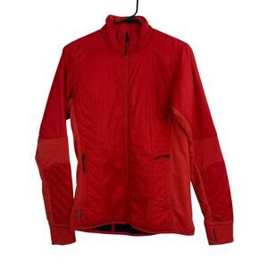 Icebreaker Helix Merinoloft Jacket Womens Small Red Wool Insulated Full Zip *